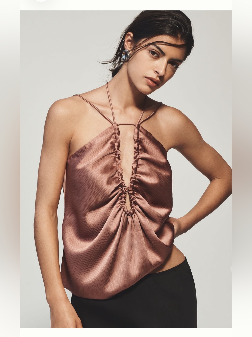 NWT Anthropologie Mare Mare Mauve Silky Top Size L